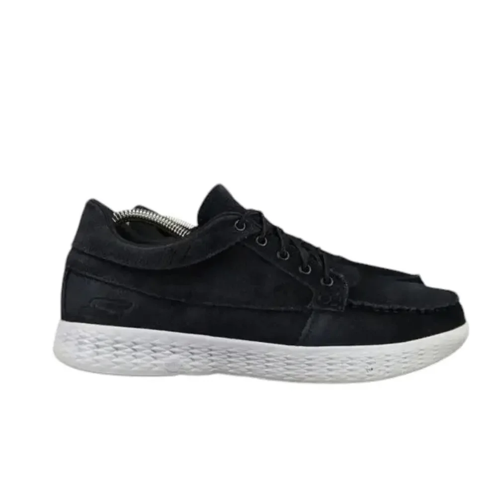 Skechers Shoes Womens 9 Casual Sneaker Leather Comfort Moc Black Goga Max Walk